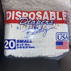 Vintage Bentley Disposable Baby Diapers Full Pack of 20 Discontinued Made In USA